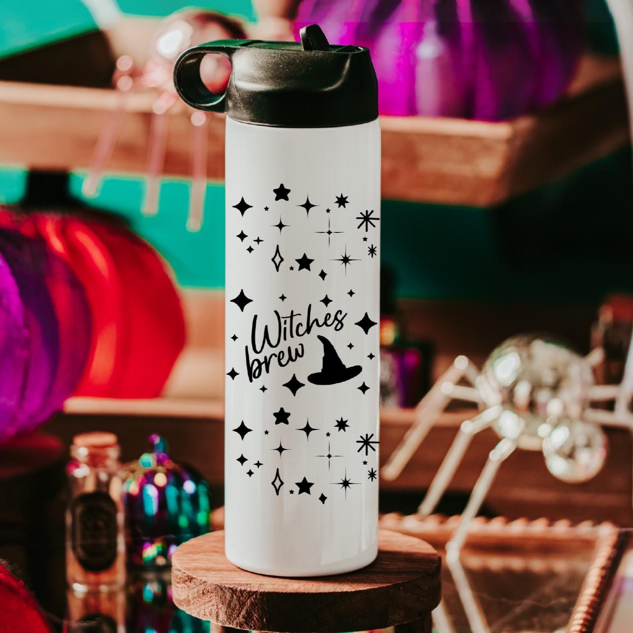 Witches Brew Halloween Water Bottle Drink Tumbler