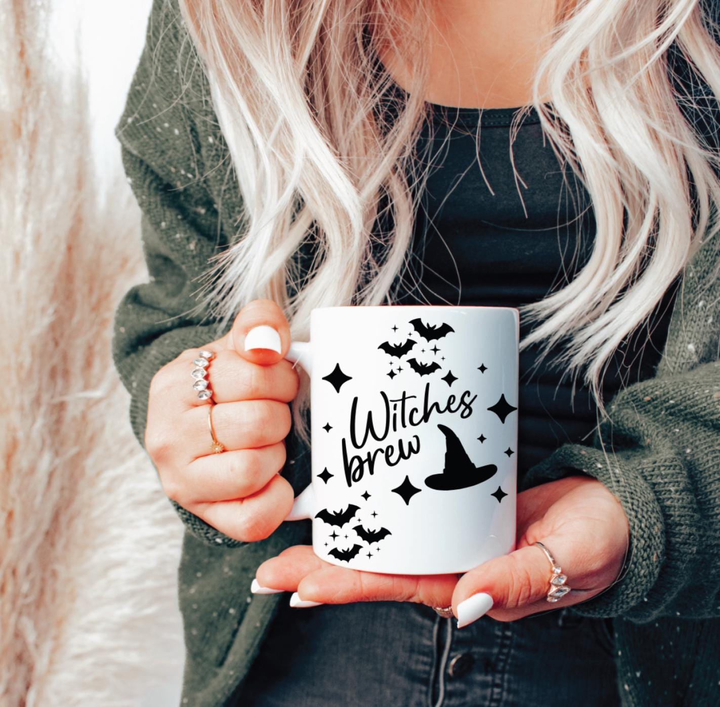 Batty Witches Brew Pink Halloween Coffee Mug