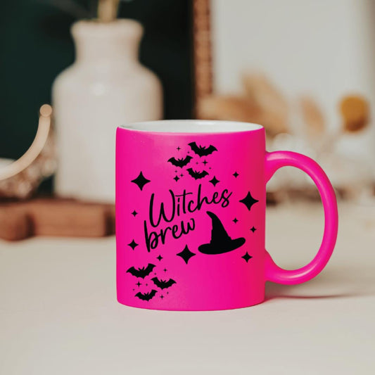 Batty Witches Brew Pink Halloween Coffee Mug