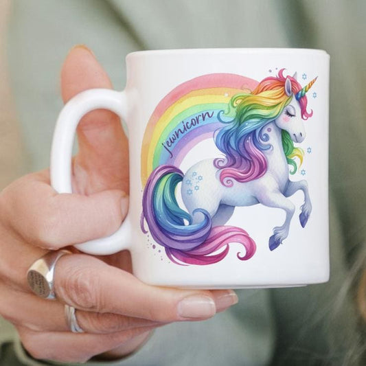Jewnicorn Rainbow Ceramic Coffee Mug