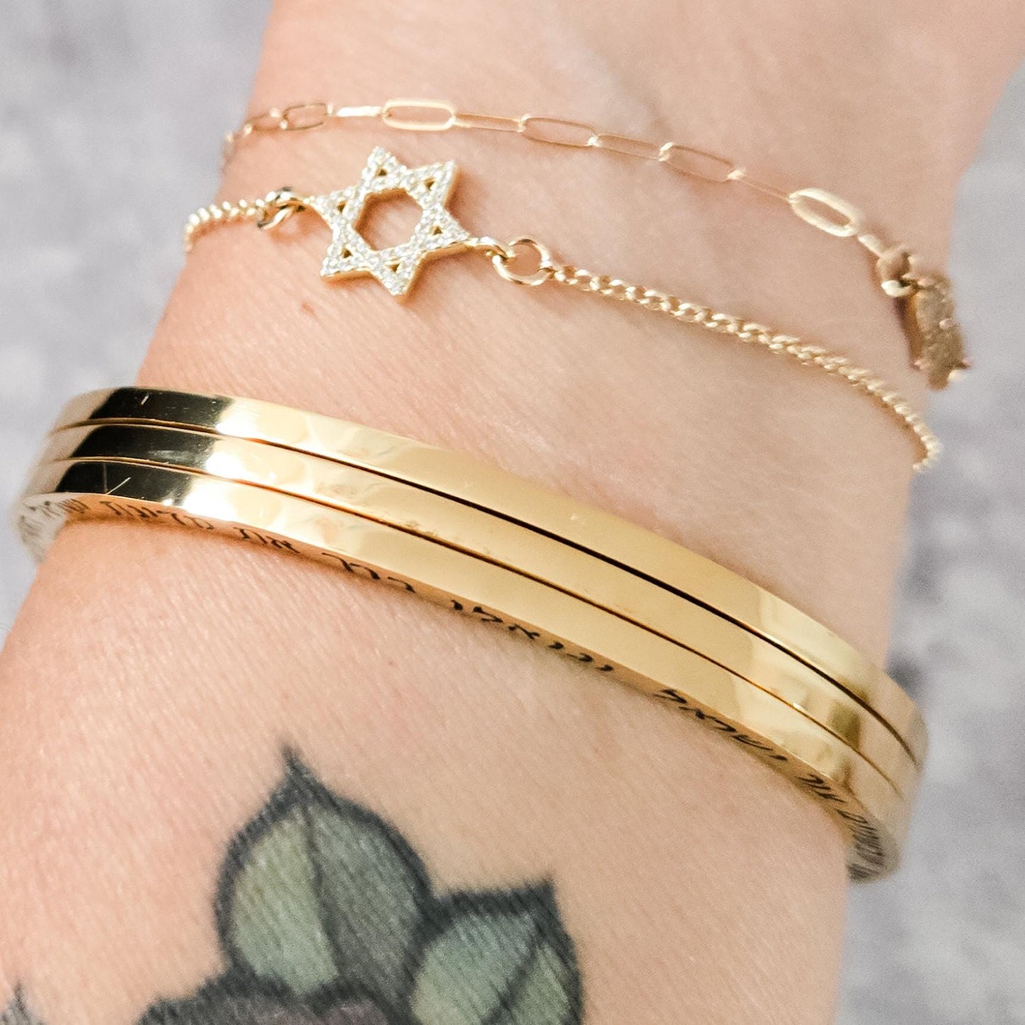 Jewish Joy is an Act of Resistance Discreet Bangle Bracelet