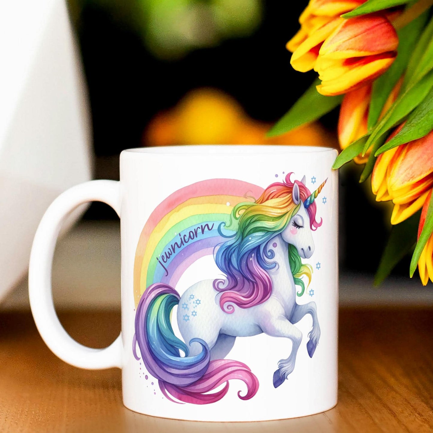Jewnicorn Rainbow Ceramic Coffee Mug