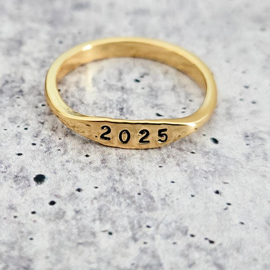 Class of 2025 Dainty Gold or Silver Ring