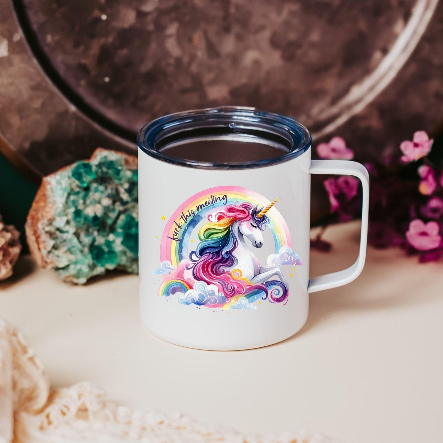 Fuck This Meeting Magical Unicorn Travel Coffee Mug