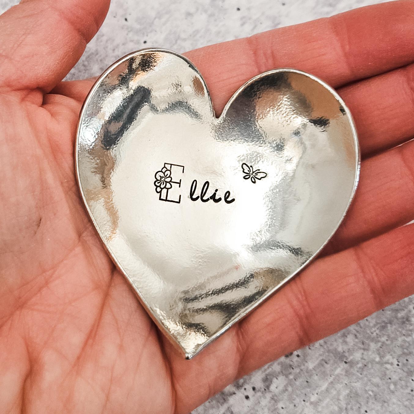 I am my Beloved's Heart Shaped Pewter Ring Dish