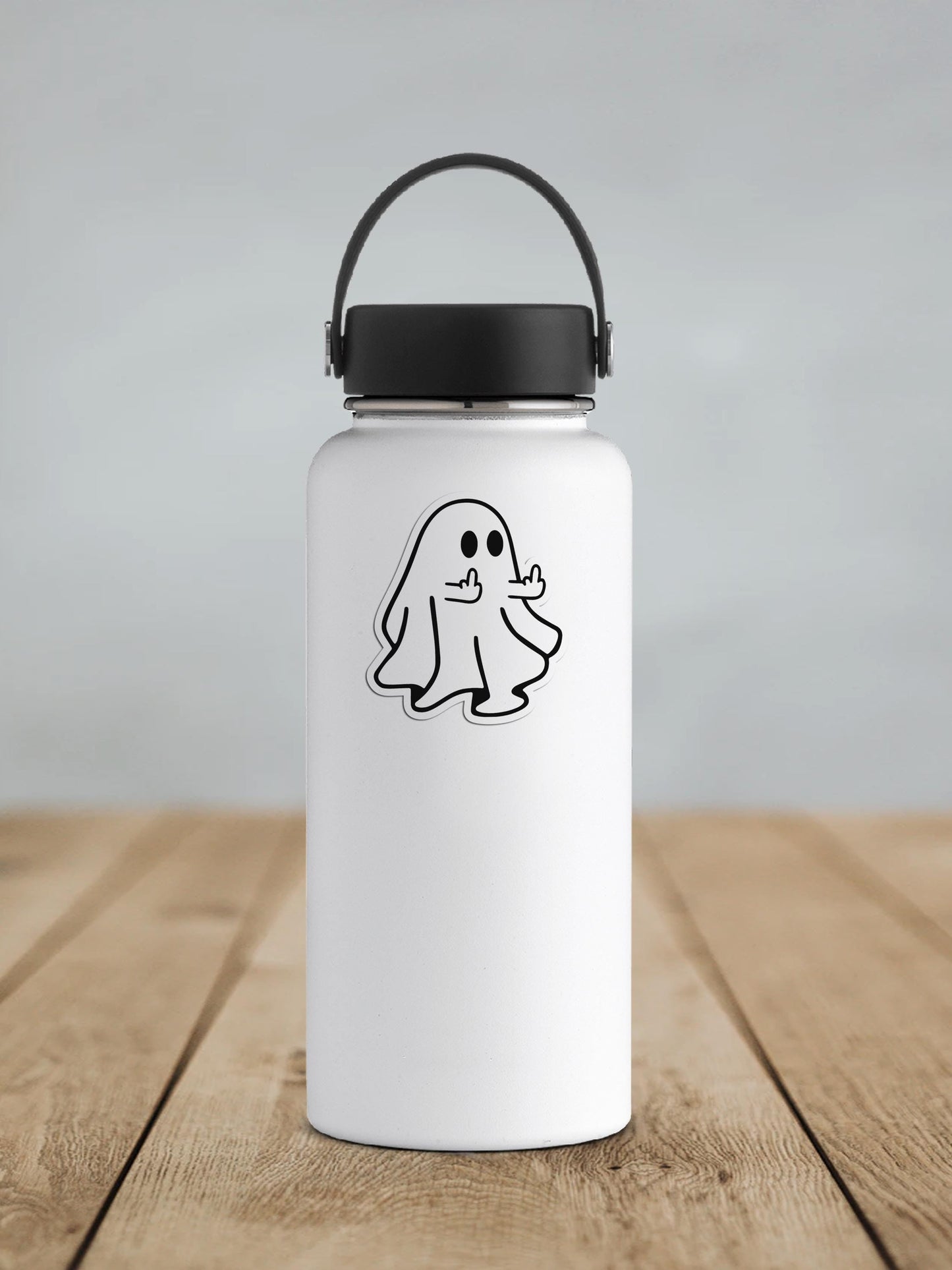Middle Finger Flip Off Ghost Vinyl Sticker