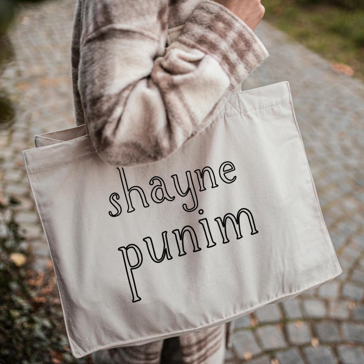 Shayne Punim Oversized Linen Tote Bag