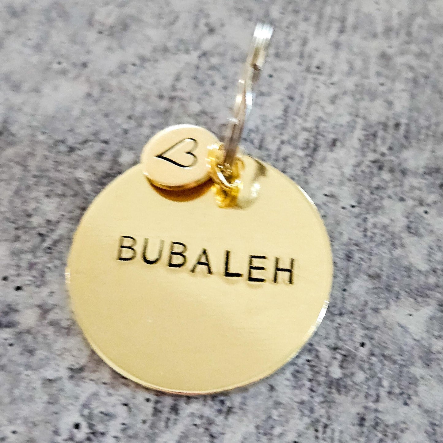 Bubaleh Hand Stamped Brass Keychain