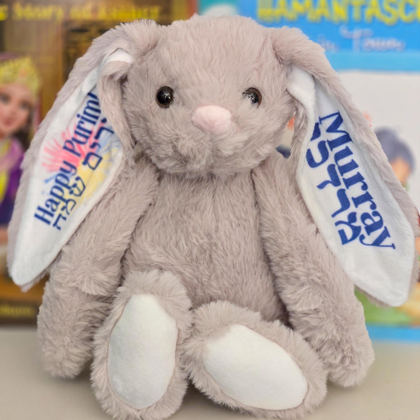 Plush Custom Bunny for Kids' Purim Basket