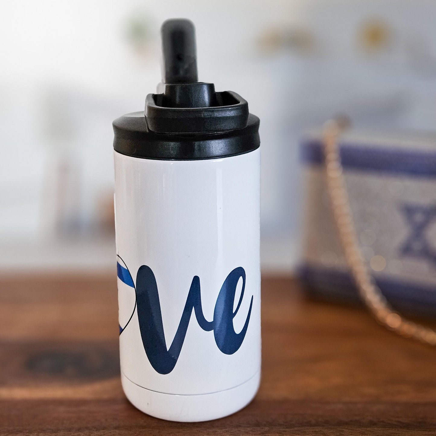 Love Israel Pride Kids 12 oz Water Bottle