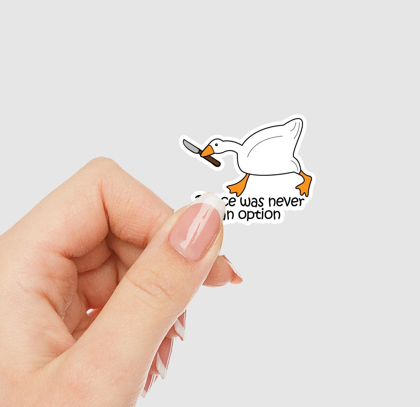Peace Was Never An Option Goose Vinyl Sticker