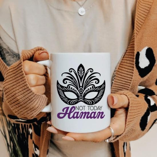 Not Today Haman Jewish Coffee Mug for Purim