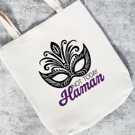 Not Today Haman Funny Purim Tote Bag
