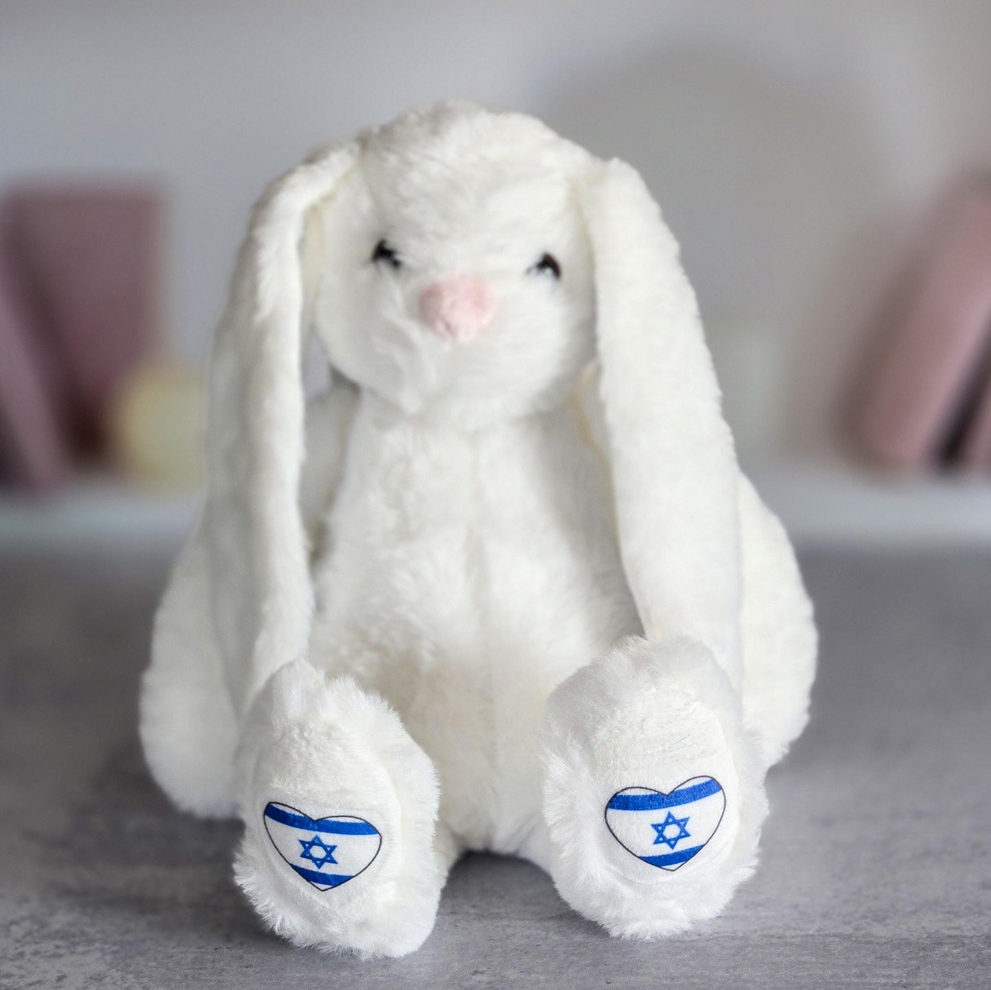 Personalized Am Yisrael Chai Plush Bunny Rabbit