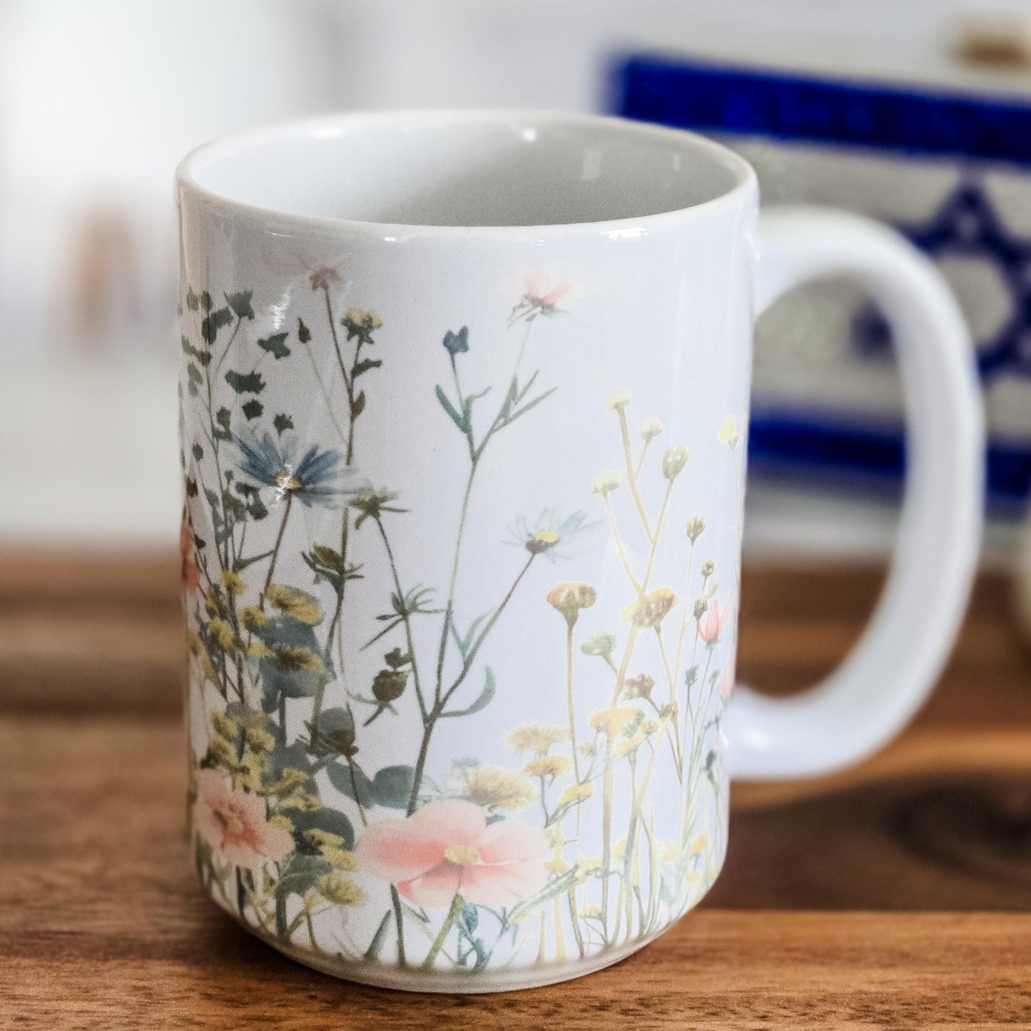 Shehechiyanu Season Floral Jewish Coffee Mug for Shavuot