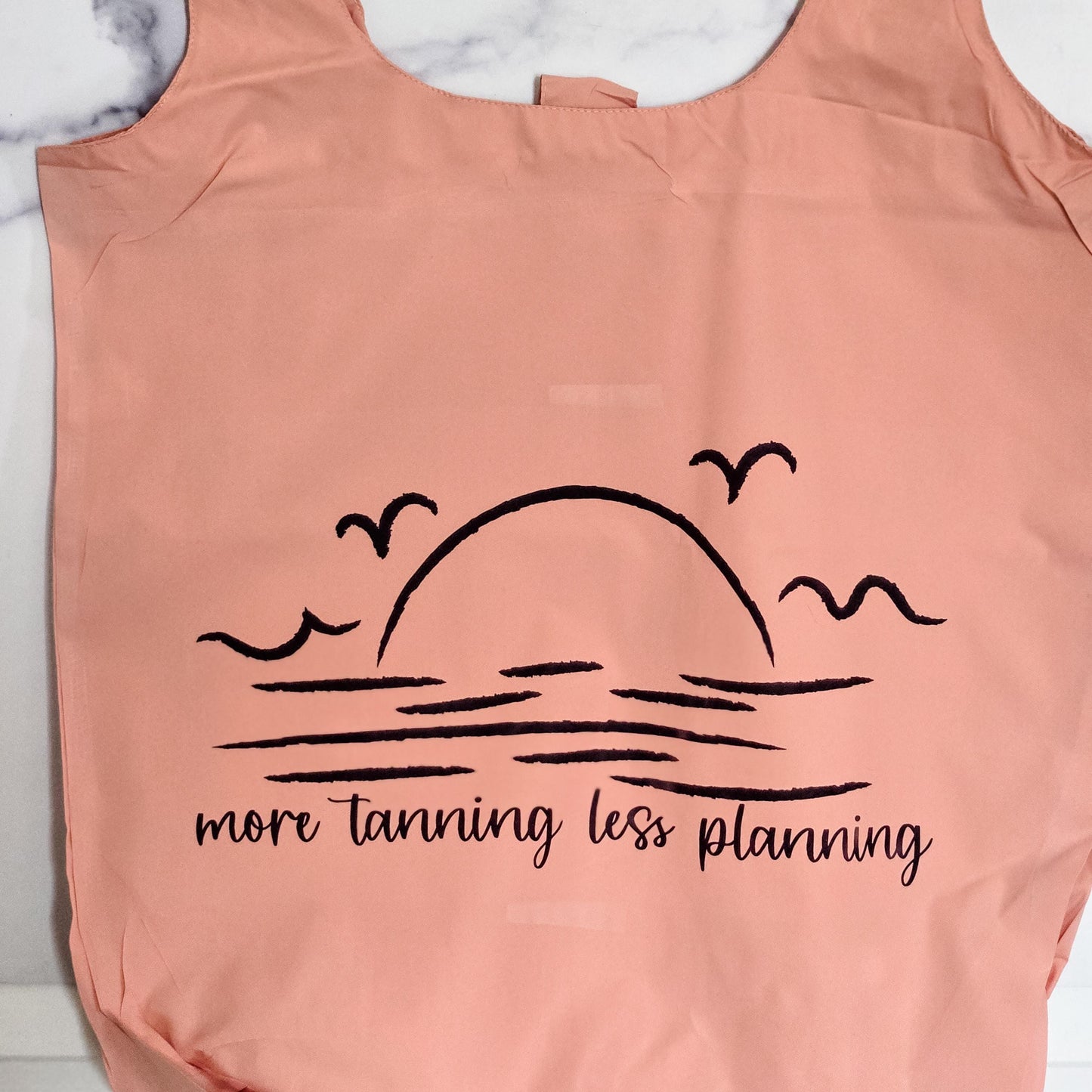 Nylon Grocery Bag for Summer Vacation -  More Tanning, Less Planning Tote Bag