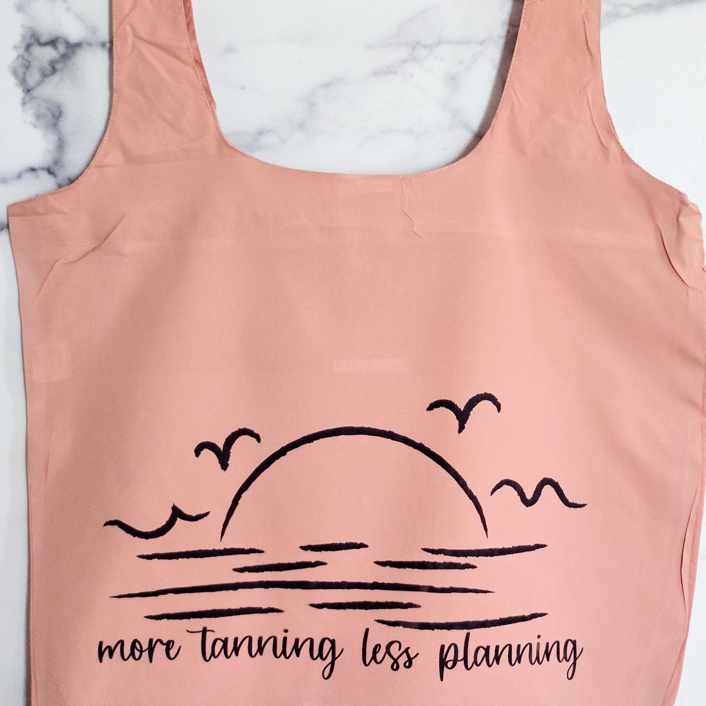 Nylon Grocery Bag for Summer Vacation -  More Tanning, Less Planning Tote Bag