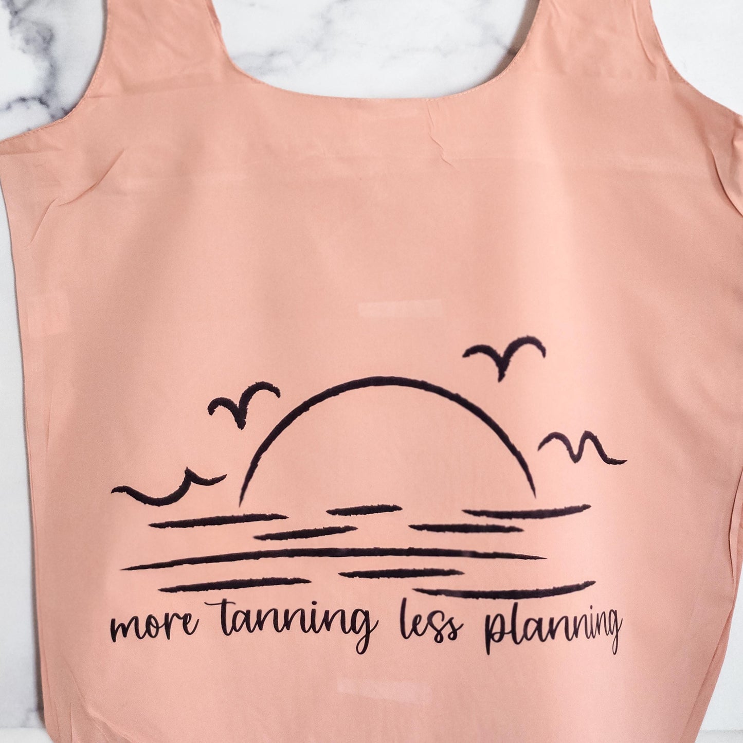 Nylon Grocery Bag for Summer Vacation -  More Tanning, Less Planning Tote Bag