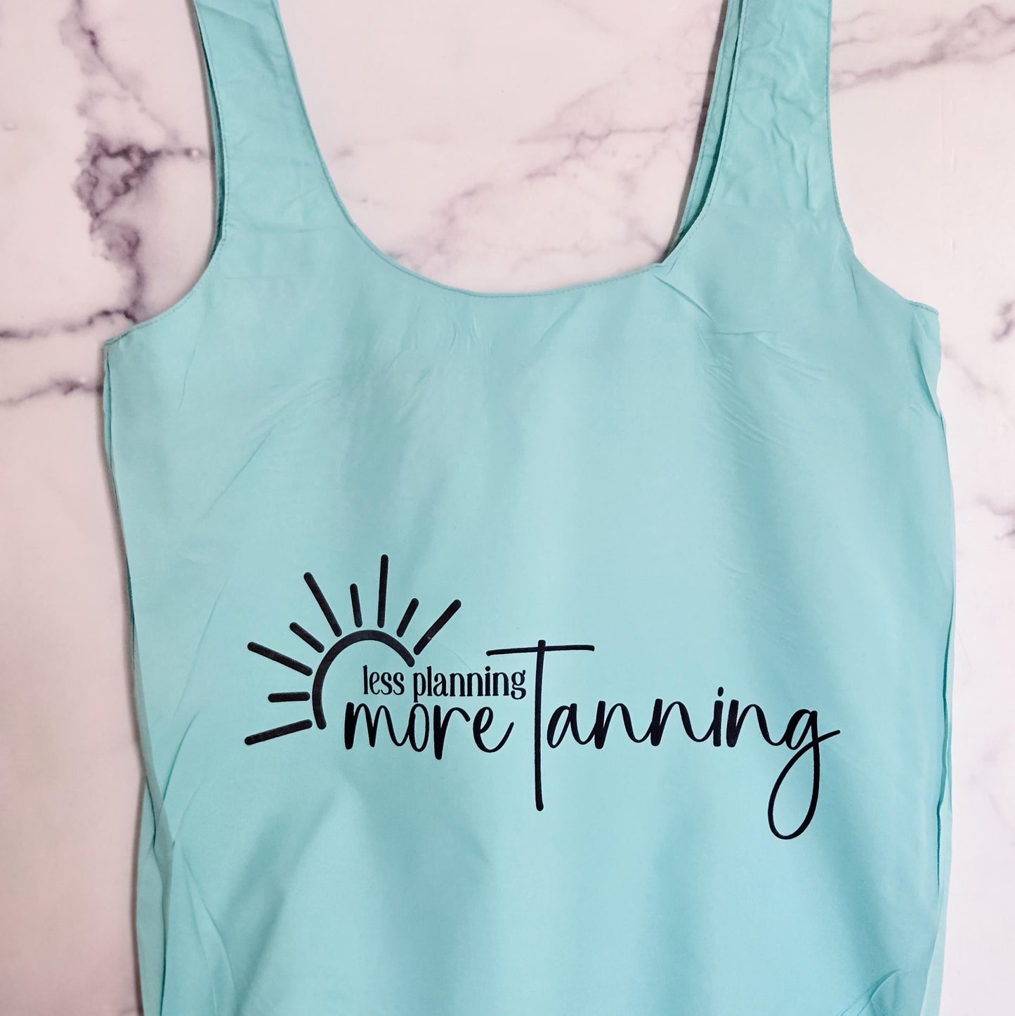 Funny Teacher Summer Beach Bag - Less Planning More Tanning Tote Bag