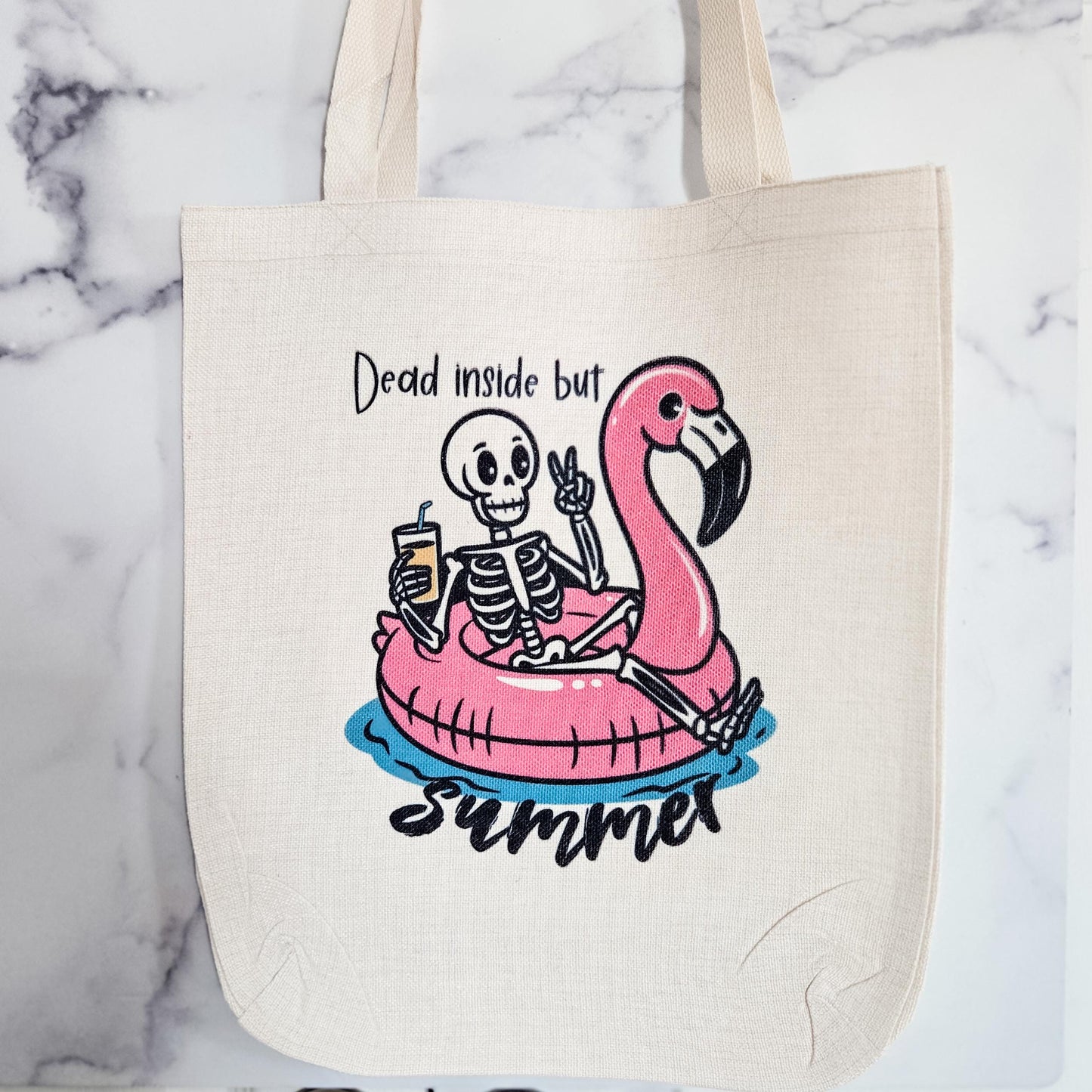 Funny Teacher Summer Tote, Dead Inside But Summer Beach bag