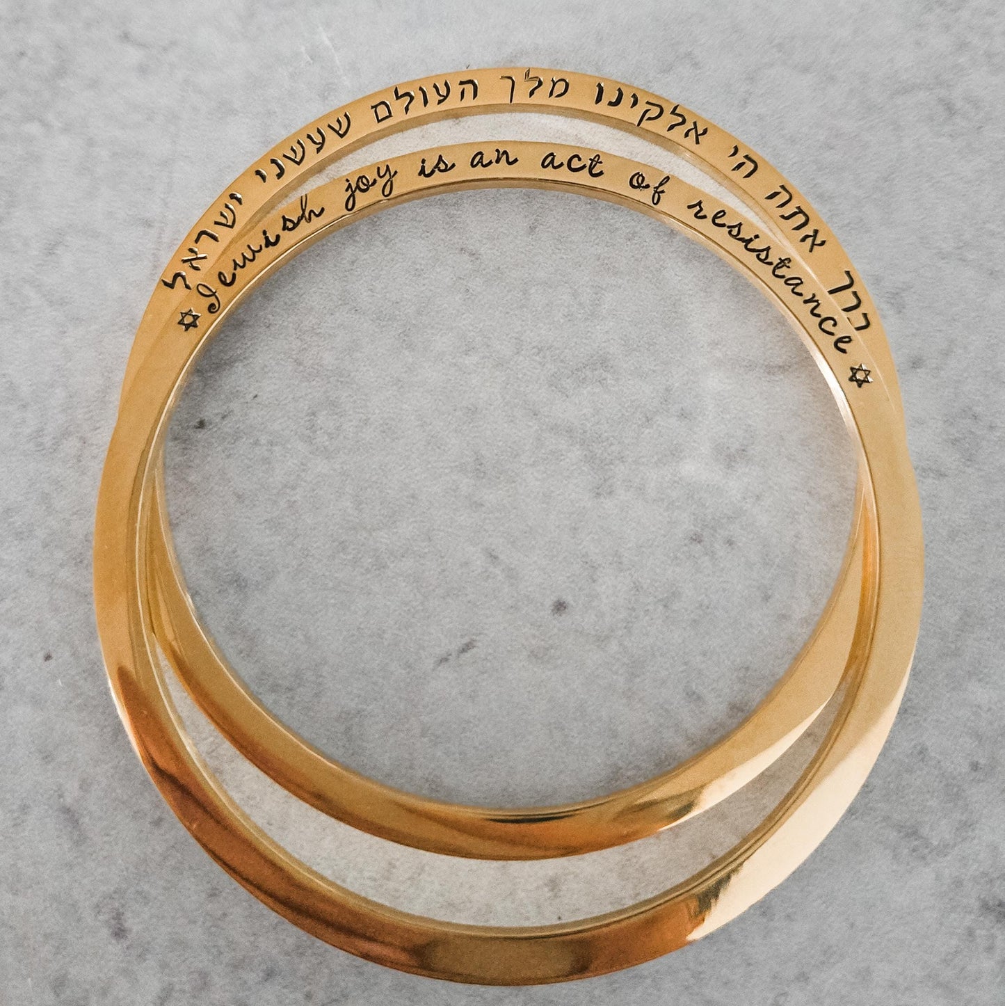 Jewish Joy is an Act of Resistance Discreet Bangle Bracelet