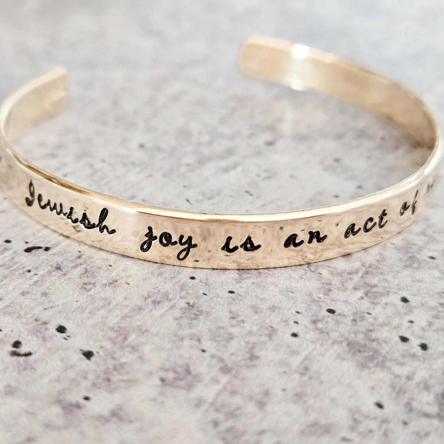 Jewish Joy Is an Act of Resistance Adjustable Cuff Bracelet