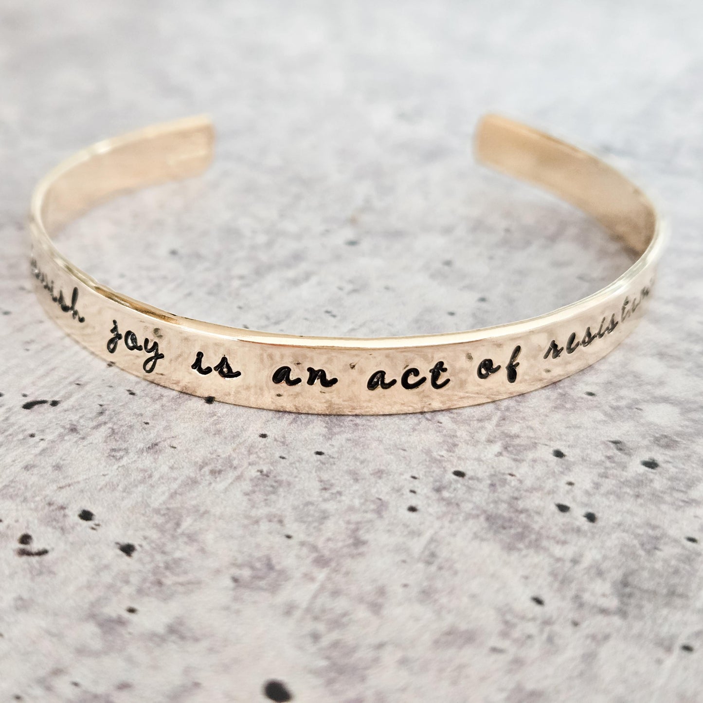 Jewish Joy Is an Act of Resistance Adjustable Cuff Bracelet
