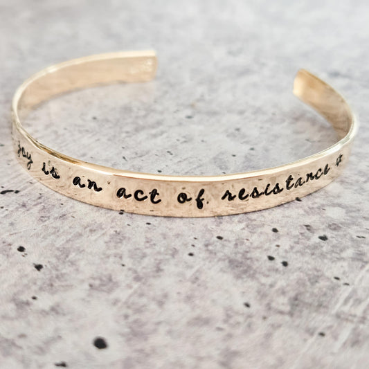 Jewish Joy Is an Act of Resistance Adjustable Cuff Bracelet