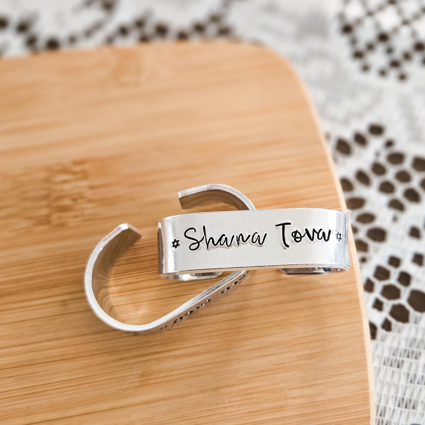 Minimalist Shana Tova Handcrafted Napkin Rings for Rosh Hashana