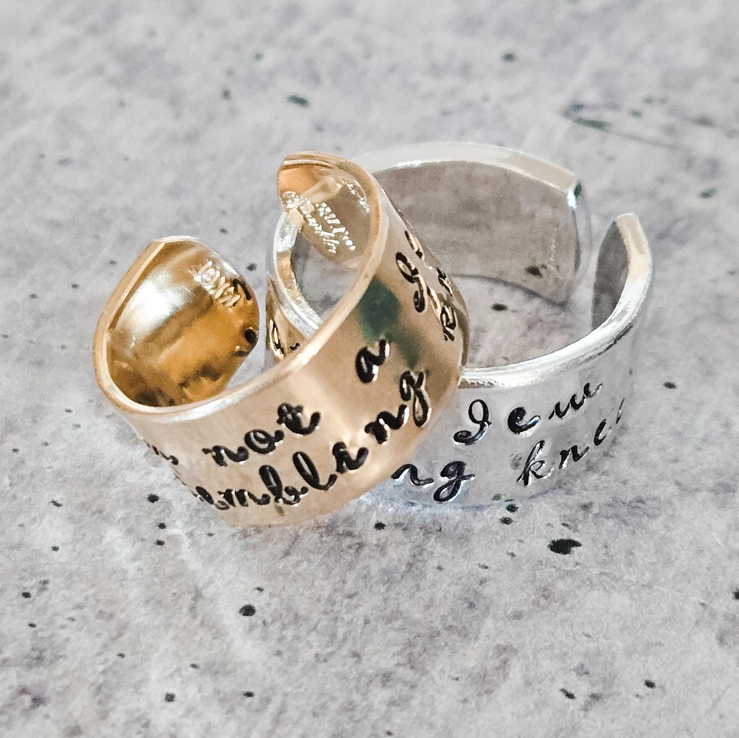 Not a Jew with Trembling Knees Open Back Wide Band Ring