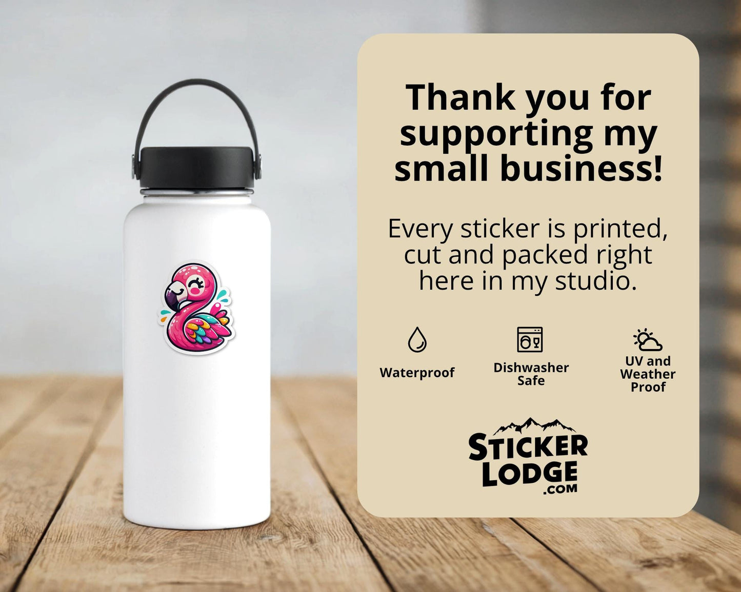 Flamingo Kawaii Style Vinyl Sticker