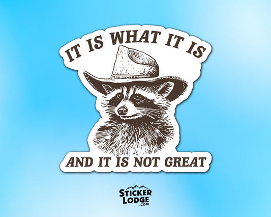 It Is What It Is And It Is Not Great Vinyl Sticker