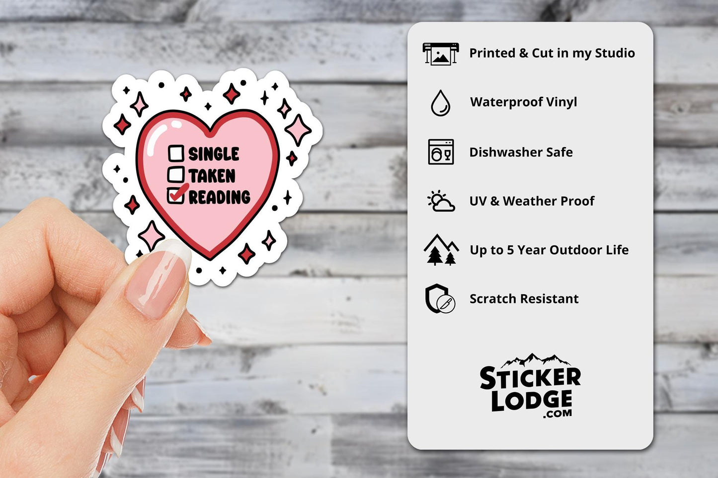 Single Taken Reading Vinyl Sticker
