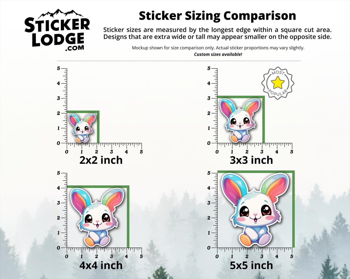 Cute Happy Rainbow Bunny Kawaii Vinyl Sticker