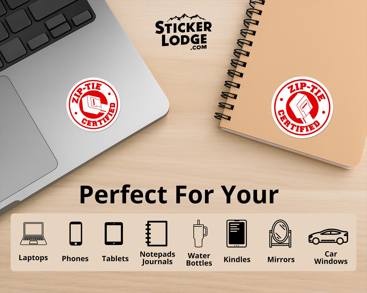 Zip-Tie Certified Vinyl Sticker