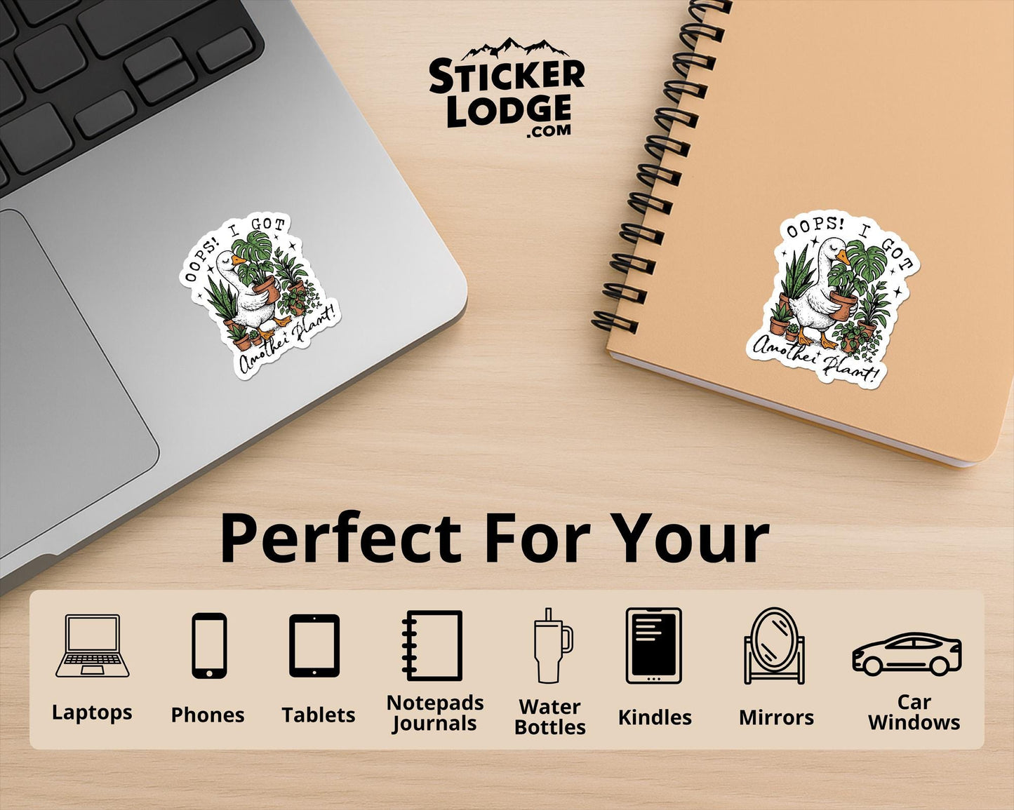 Oops I Got Another Plant Goose Vinyl Sticker