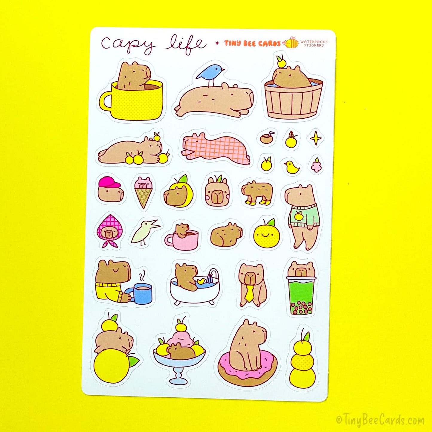 Capy Life Capybara Vinyl Sticker Sheet