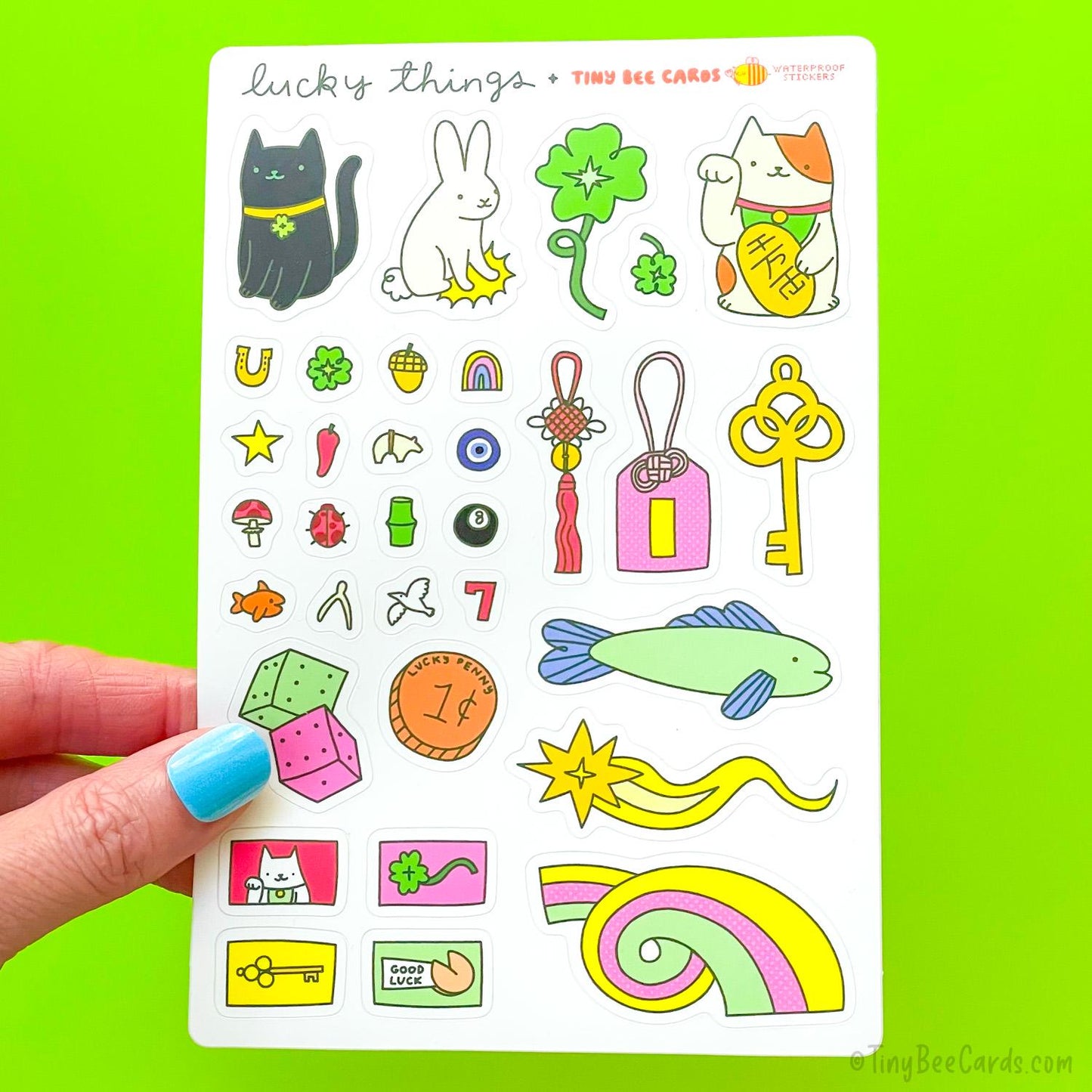 Lucky Things Vinyl Sticker Sheet - Charms and Amulets