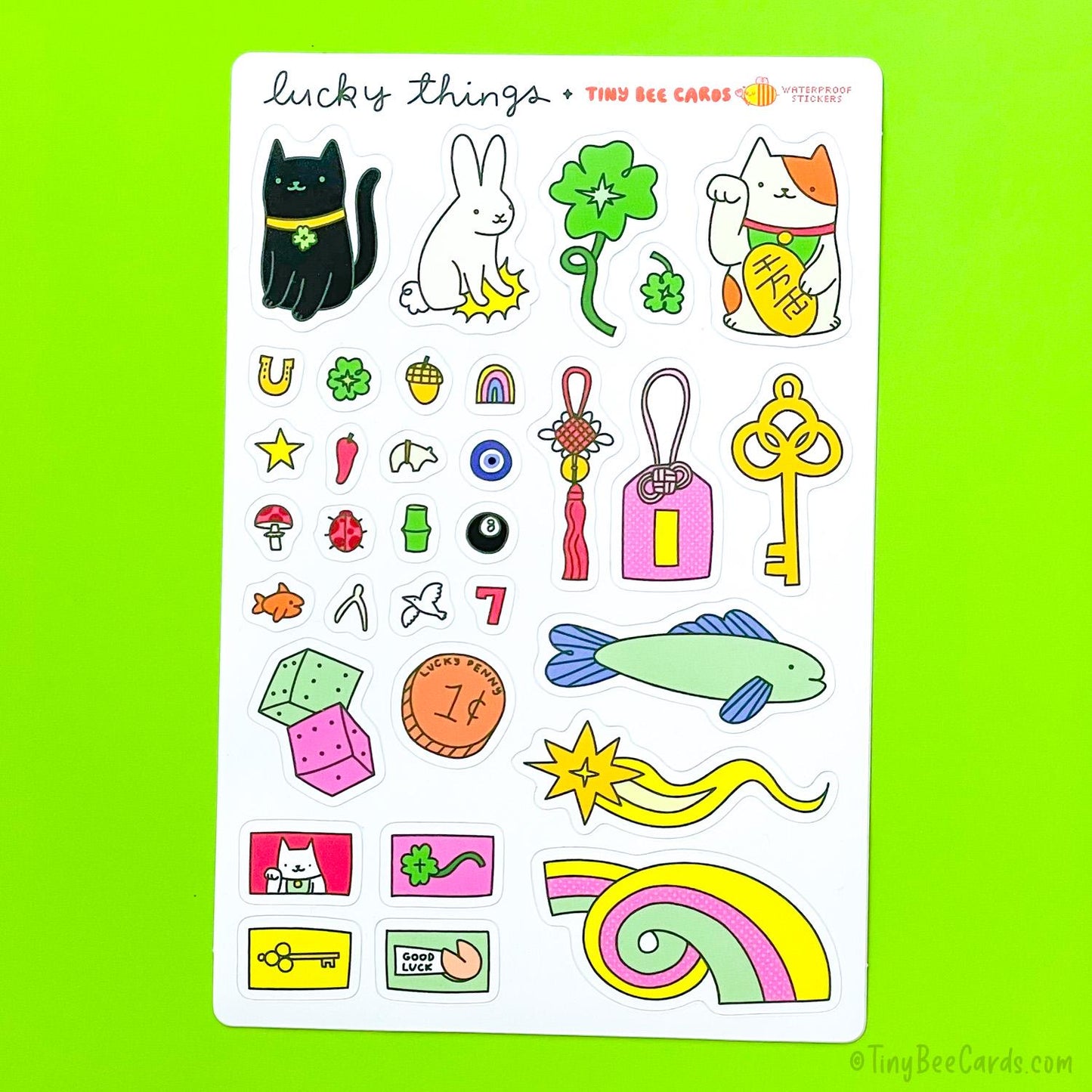 Lucky Things Vinyl Sticker Sheet - Charms and Amulets