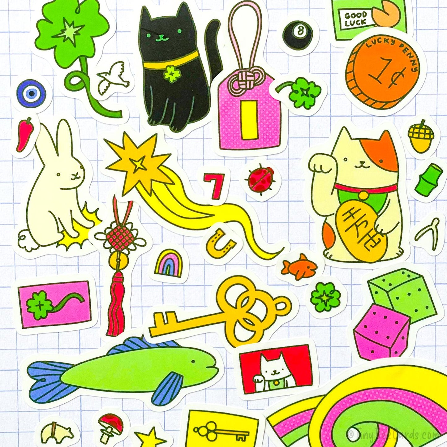Lucky Things Vinyl Sticker Sheet - Charms and Amulets