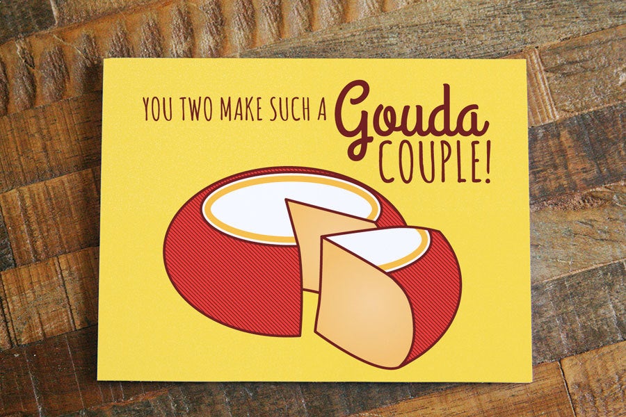 Funny Cheese Wedding Card "Gouda Couple"