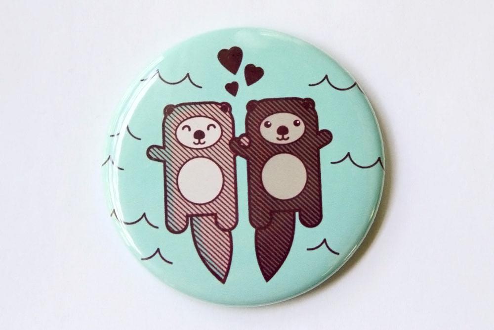 Otters Refrigerator Magnet or Pin