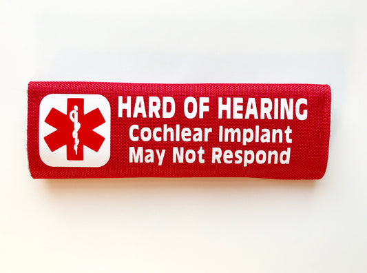 Hard of Hearing Backpack Seat/Harness Medical Alert Seatbelt Cover