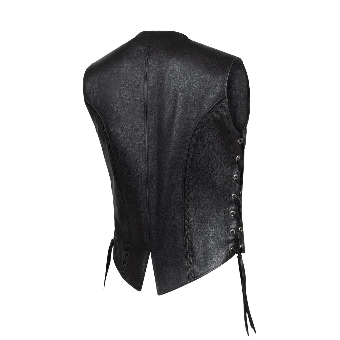 Legendary Women’s Leather Braided Motorcycle Vest