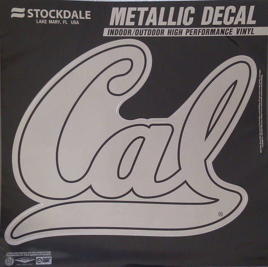 University of California Bears Cal Berkley 6 Inch Decal Sticker, Metallic Chrome Shimmer Design, Vinyl Die Cut, Auto Home