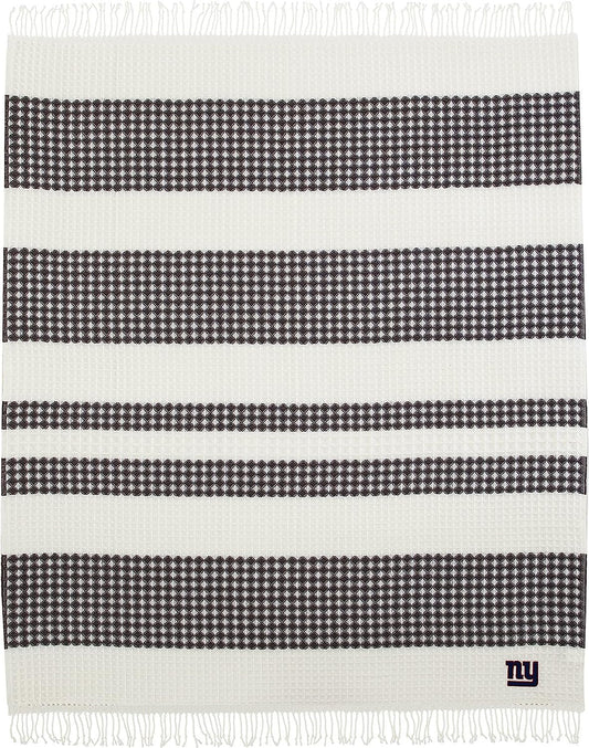 New York Giants Throw Blanket Waffle Weave Jacquard, 50x60 Inch, Unisex-Adult, 100% Acrylic