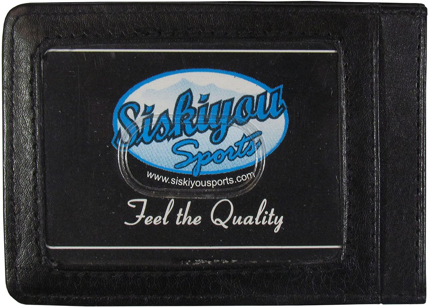 New York Rangers Black Leather Wallet, Front Pocket Magnetic Money Clip, Printed Logo