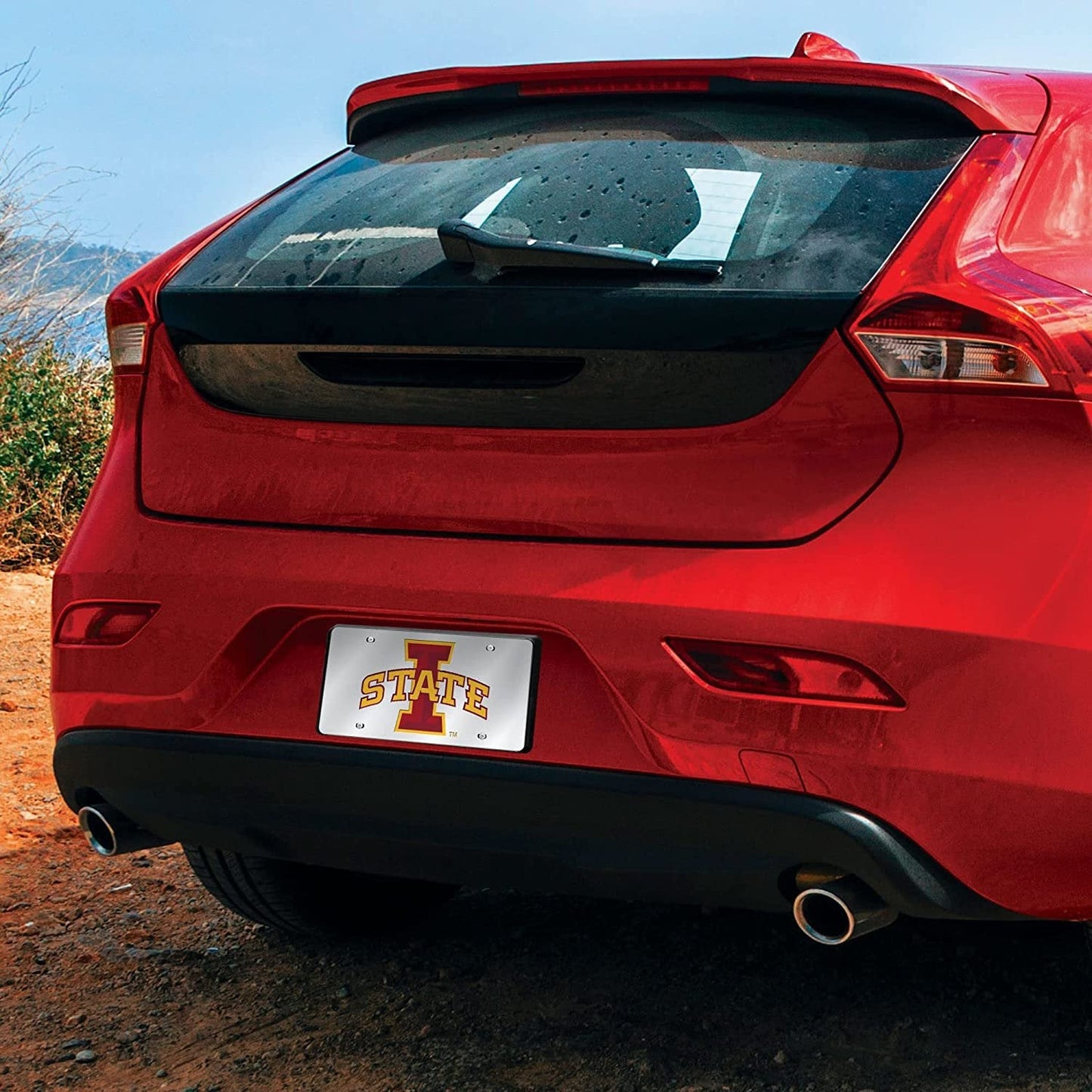 Iowa State University Cyclones Premium Laser Cut Tag License Plate, Mirrored Acrylic Inlaid, 12x6 Inch