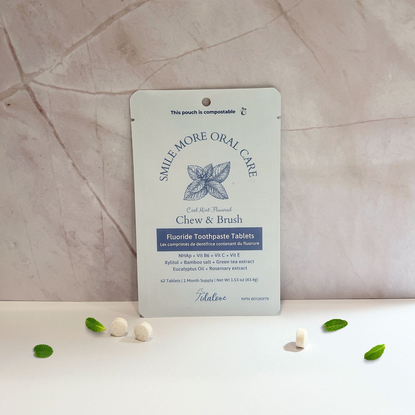 Cool Mint Fluoride Toothpaste Tablets
