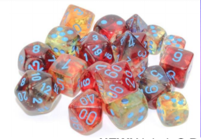 Nebula Primary/turquoise Luminary 7-Dice/16mm/12mm/30mm/Ten10's